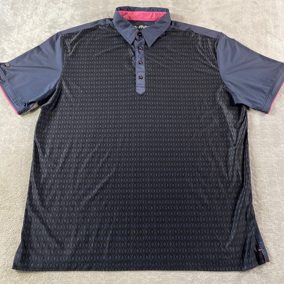 G-Mac by Kartel Other - G-Mac by Kartel Polo Shirt Mens XL Blue Golf Performance Geometric Diamond Light